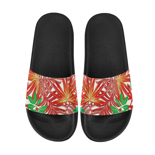 Pretty Leaves 4B by JamColors Women's Slide Sandals (Model 057)