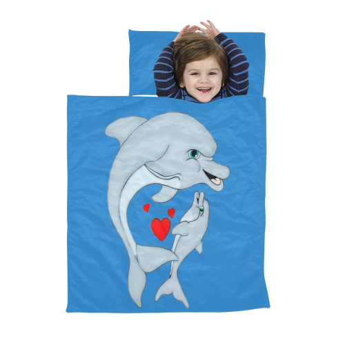 Dolphin Love Turquoise Kids' Sleeping Bag
