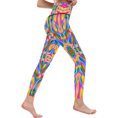 Rainbow Love Kaleidoscope Women's All Over Print High-Waisted Leggings (Model L36)