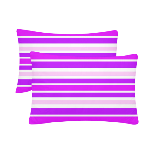 Summer Purples Stripes Custom Pillow Case 20"x 30" (One Side) (Set of 2)