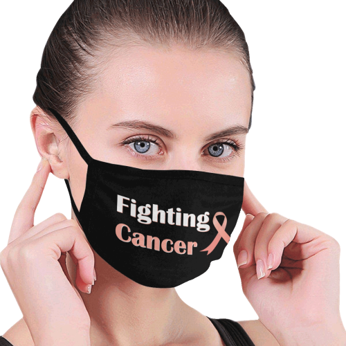 FIGHTING CANCER - PEACH RIBBON Mouth Mask