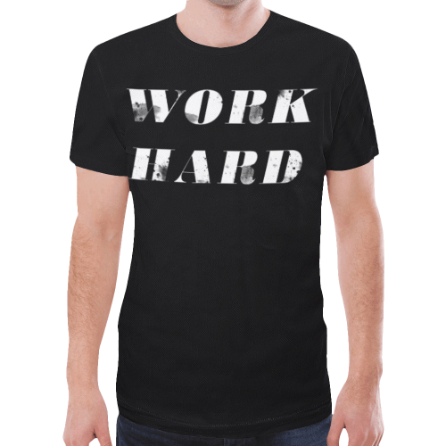 Work hard New All Over Print T-shirt for Men (Model T45)