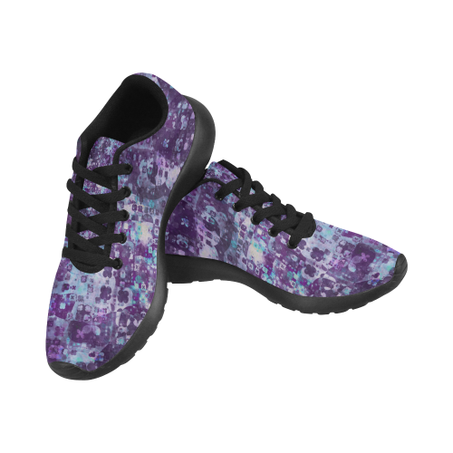 Purple Messy Floral Women’s Running Shoes (Model 020)