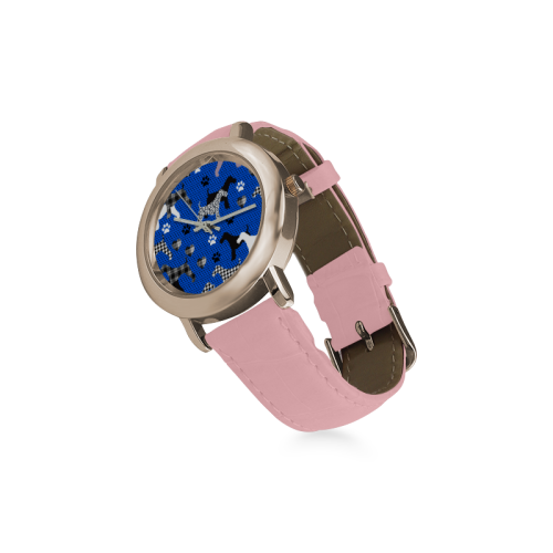 Fox Terrier Women's Rose Gold Leather Strap Watch(Model 201)