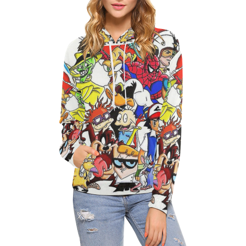 80-90s kids All Over Print Hoodie for Women (USA Size) (Model H13)