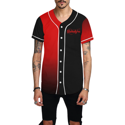 New Red Black  & White By RW All Over Print Baseball Jersey for Men (Model T50)