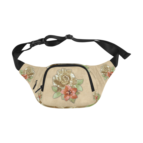 Leather flower decor Fanny Pack/Small (Model 1677)