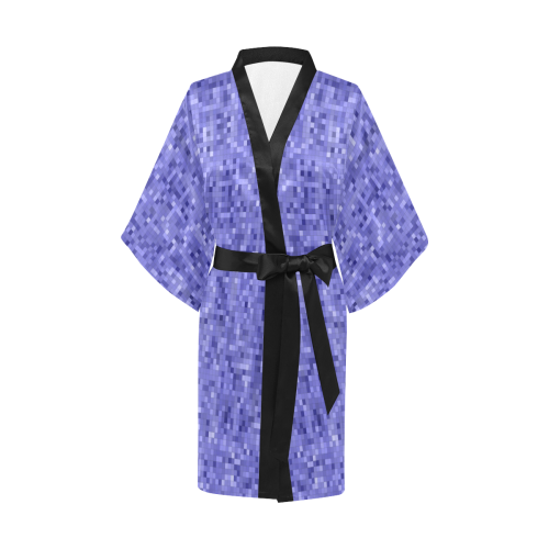 Blue and Purple Blocks Kimono Robe