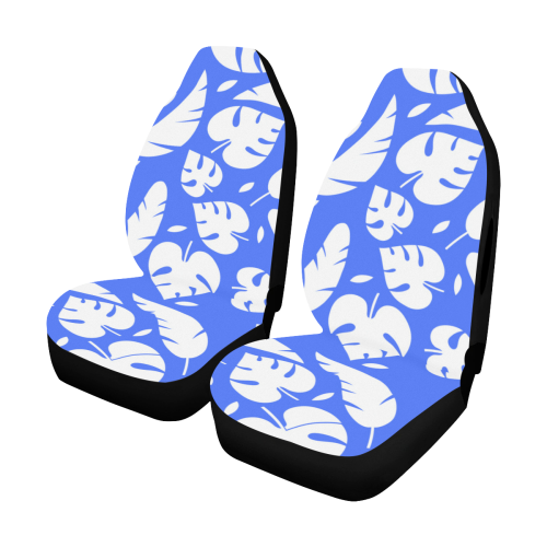 Plant BLUE Pattern Car Seat Cover Airbag Compatible (Set of 2)