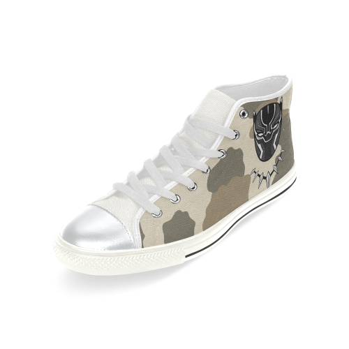 Classic Brown Camouflage High Top Canvas Shoes for Kid (Model 017)