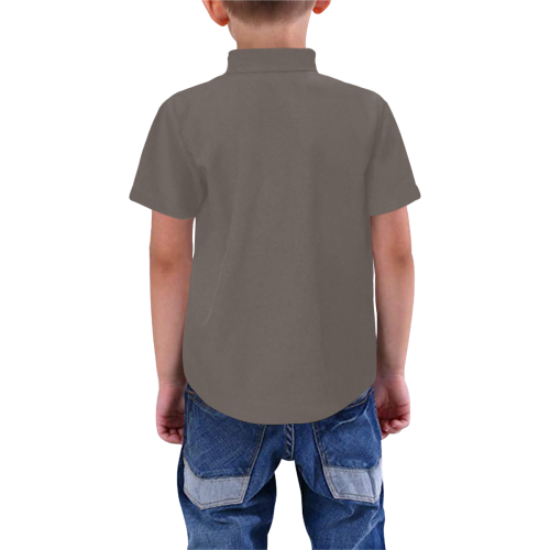 Color Solid Brown Granite Boys' All Over Print Short Sleeve Shirt (Model T59)