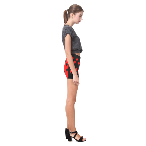 Red & Black Harlequin Briseis Skinny Shorts (Model L04)