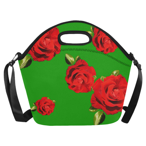 Fairlings Delight's Floral Luxury Collection- Red Rose Neoprene Lunch Bag/Large 53086a4 Neoprene Lunch Bag/Large (Model 1669)