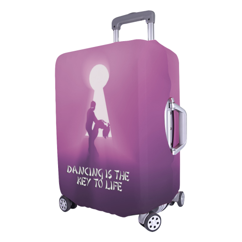 dancing is the key to life with purple background Luggage Cover/Large 26"-28"