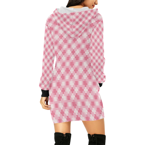 pink pattern All Over Print Hoodie Mini Dress (Model H27)