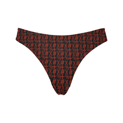 NUMBERS Collection Symbols Red Women's All Over Print Thongs (Model L30)