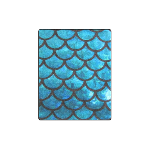 Mermaid SCALES blue Blanket 40"x50"