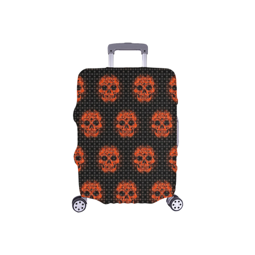 skulls and dotts, orange by JamColors Luggage Cover/Small 18"-21"