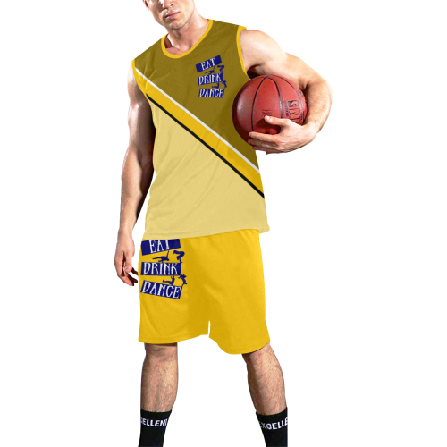 Break Dancing Blue / Yellow All Over Print Basketball Uniform