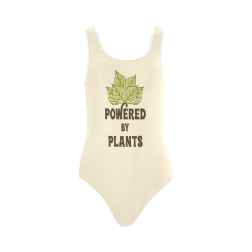 Powered by Plants (vegan) Vest One Piece Swimsuit (Model S04)