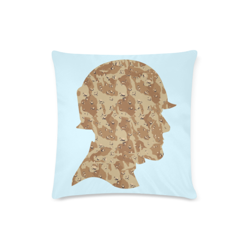 Desert Camouflage Soldier on Blue Custom Zippered Pillow Case 16"x16"(Twin Sides)