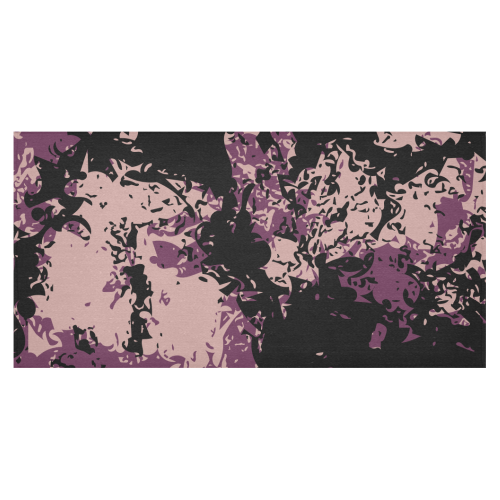 Rose Tan & Magenta Purple Cotton Linen Tablecloth 60"x120"