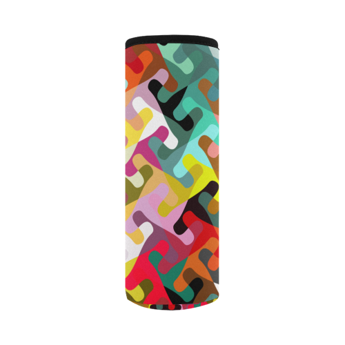 Colorful shapes Neoprene Water Bottle Pouch/Large