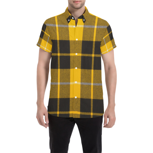BARCLAY DRESS LIGHT MODERN TARTAN Men's All Over Print Short Sleeve Shirt/Large Size (Model T53)
