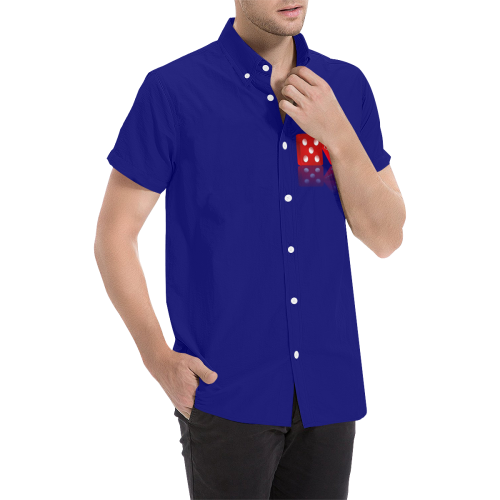 Las Vegas Craps Dice on Blue Men's All Over Print Short Sleeve Shirt (Model T53)