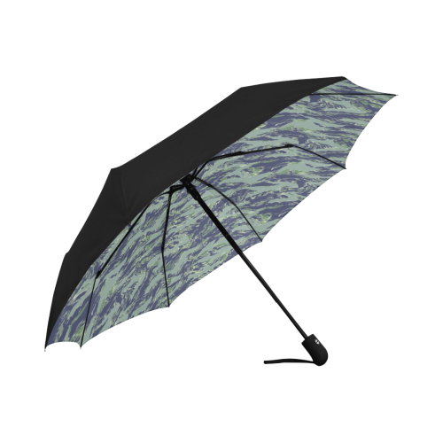 Jungle Tiger Stripe Green Camouflage Anti-UV Auto-Foldable Umbrella (Underside Printing) (U06)