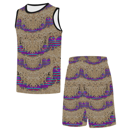 Pearl lace and smiles in peacock style All Over Print Basketball Uniform