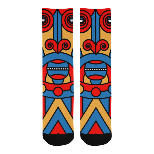 Aztec Maasai Lion Tribal Men's Custom Socks