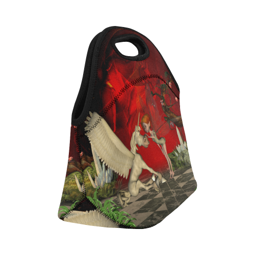 Cute little fairy and pegasus Neoprene Lunch Bag/Small (Model 1669)