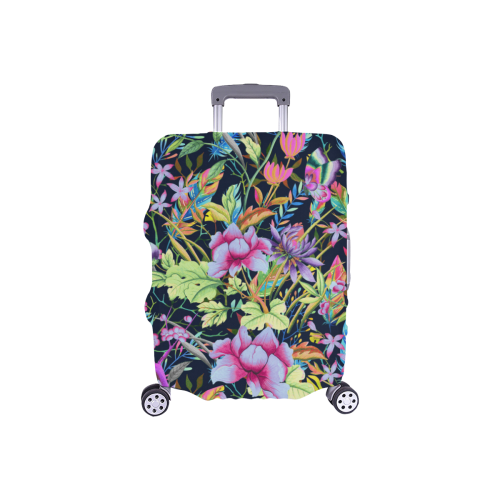 Tropical Flowers Butterflies Feathers Wallpaper 1 Luggage Cover/Small 18"-21"