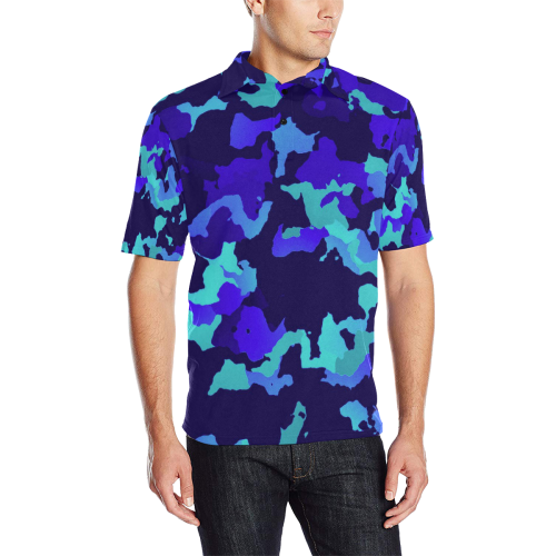 new modern camouflage D by JamColors Men's All Over Print Polo Shirt (Model T55)