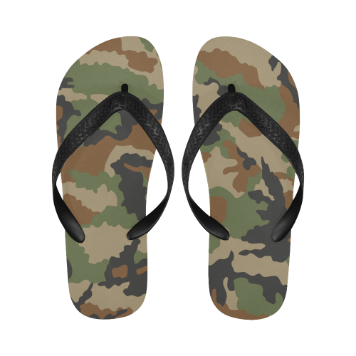 woodland camouflage pattern Flip Flops for Men/Women (Model 040)