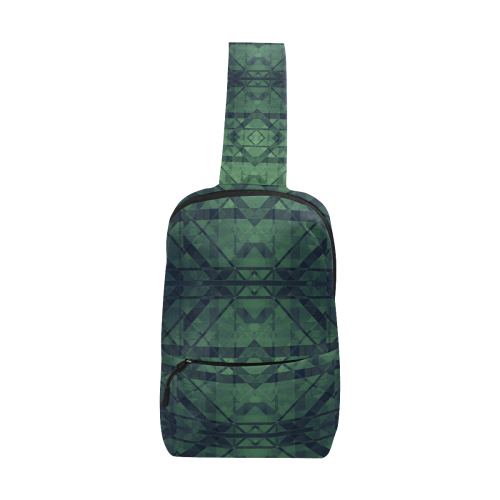 Green Geometric design Chest Bag (Model 1678)