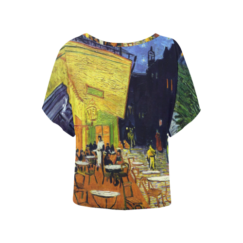 Vincent Willem van Gogh - Cafe Terrace at Night Women's Batwing-Sleeved Blouse T shirt (Model T44)