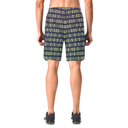 Binary Code Shorts Men's All Over Print Elastic Beach Shorts (Model L20)
