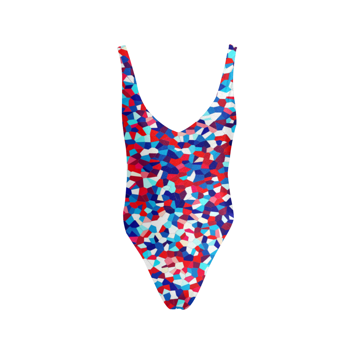 geometric pattern Sexy Low Back OnePiece Swimsuit (Model S09) ID