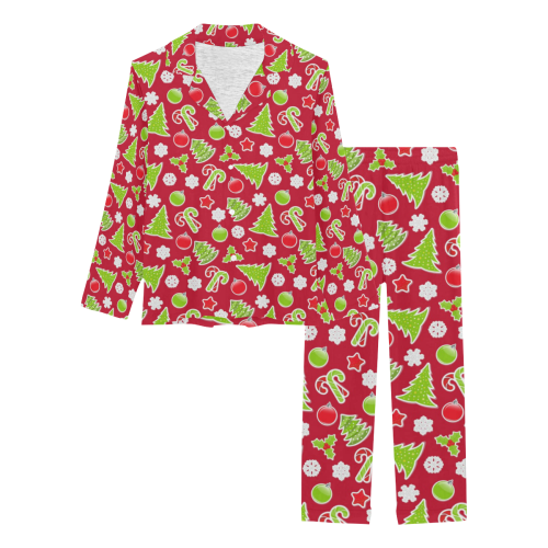 Christmas Mix Pattern Women's Long Pajama Set