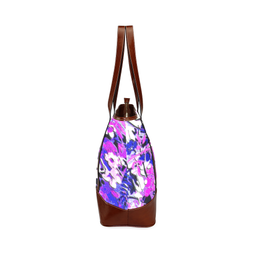 floral abstract in purple and blue Tote Handbag (Model 1642)