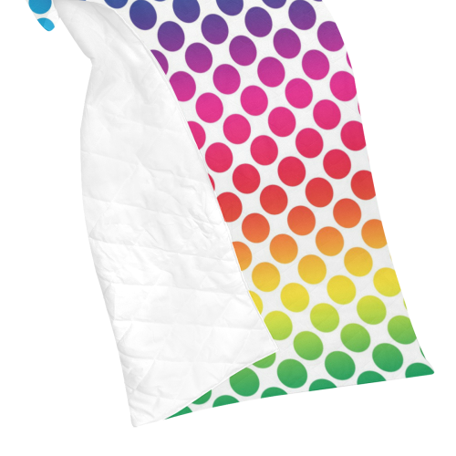 Rainbow Polka Dots Quilt 60"x70"