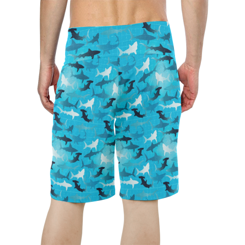 sharks! Men's All Over Print Board Shorts (Model L16)