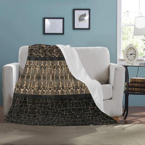 Exclusive Gold Black Python Ultra-Soft Micro Fleece Blanket 50"x60"