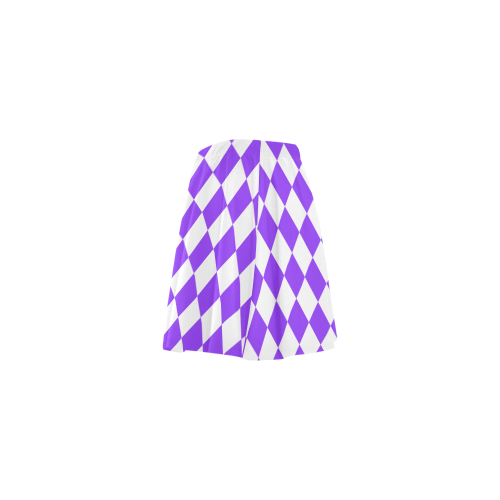 Purple and White Checkerboard Mini Skating Skirt (Model D36)