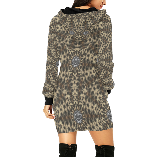 I am big cat with sweet catpaws decorative All Over Print Hoodie Mini Dress (Model H27)