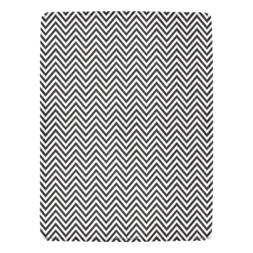 Black & White Chevron Ultra-Soft Micro Fleece Blanket 60"x80"