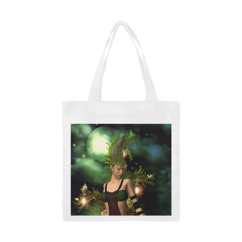 Beautiful fairy in the night Canvas Tote Bag/Small (Model 1700)