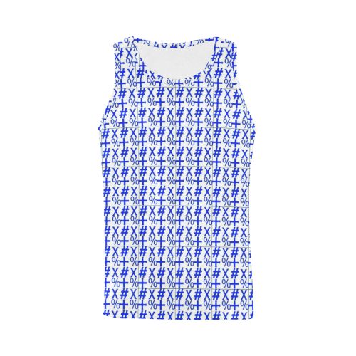NUMBERS Collection Symbols Blue/White All Over Print Tank Top for Men (Model T43)
